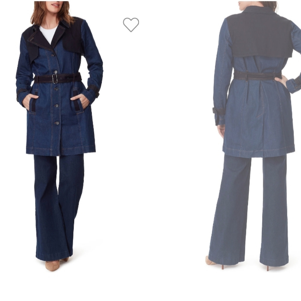 🍁 NWT Gloria Vanderbilt by Christian Siriano Denim Trench Coat